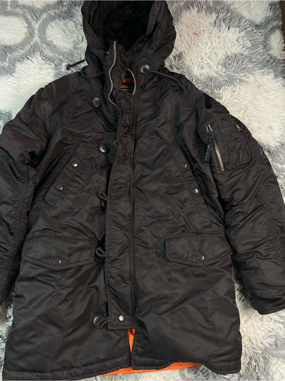 Alpha Industries N-3B Parka Extreme Cold Weather Missing Faux Fur  HoodSz Small